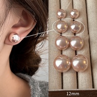 Boucles d'oreilles perle blanc lait rose pour femmes S925 aiguilles en argent pur polyvalent haut de gamme nouvel artisanat en métal