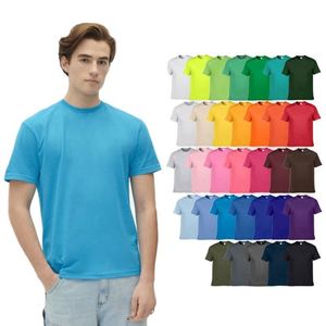 Camiseta Casual de Verano 100% Algodón, Color Liso, Diseño Sólido, Cuello Redondo, Manga Corta, Corte Clásico, Camiseta Básica - Product Image 1