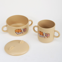 Ensemble de vaisselle pour bébé au design de dessin animé, sans BPA, en plastique, 7 pièces, avec assiettes à portions, gobelet, bol, fourchette et cuillères