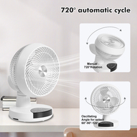 Ventilador de Mesa con Control Remoto para Hogar, Oficina, Auto y Exteriores, con Temporizador, Motor de CC sin Escobillas de Cobre de 26 W, Portátil, de Plástico