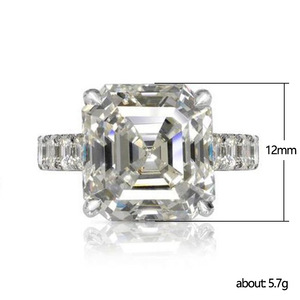 Anello di Diamanti F1363 con Taglio Asscher, Diamante Naturale, Anello di Fidanzamento Classico da Donna - Product Image 5
