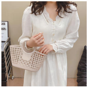 다기능 핸들 바구니 야외 캠핑 작은 피크닉 주방 야채 보관 바구니 여성 핸드백 젤리 가방 - Product Image 5