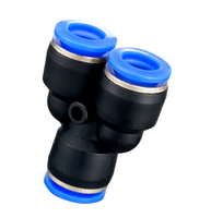 Raccord en T en plastique, trois extrémités à enfoncer pour tube de 8 mm, raccord de séparation de flux d'air