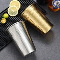 Vente en gros de mugs à bière en acier inoxydable de 500 ml et de tasses à café/vin - Tasse cadeau pour le camping avec isolation thermique, design portable