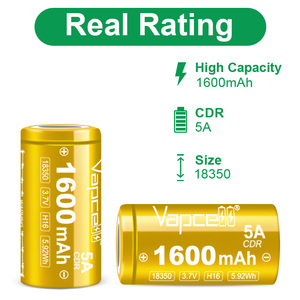 Superventas Vapcell H16 1600mAh 5A INR18350 Batería de iones de litio 3,7 V Batería de iones de litio 1600MAH para linterna