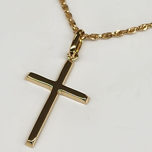 Joyería Japonesa de Oro Sólido de 18K, Pequeño Cruz de Lujo, Acabado de Alto Brillo, 2mm de Grosor, para Ceremonias Religiosas - Product Image 3