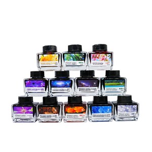 Inchiostri Glitterati Colorati Senza Carbonio, Inchiostri Dorati Scintillanti per Disegno, Set di 12 Colori per Penne Calligrafiche per Arte - Product Image 5