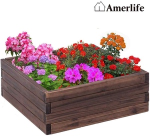 Jardinière surélevée en <span class=keywords><strong>bois</strong></span> carrée <span class=keywords><strong>pour</strong></span> légumes et fleurs, <span class=keywords><strong>bois</strong></span> naturel, portable <span class=keywords><strong>pour</strong></span> jardin extérieur - Product Image 5