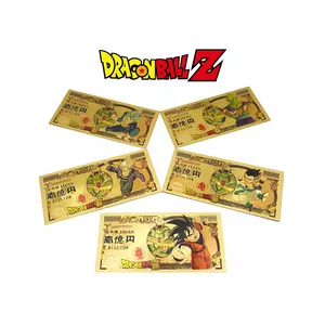 Billetes de plástico y oro de dibujos animados de dragón japonés, tarjetas de aluminio de bola clásica de Anime, regalos de dinero, 10000 yenes