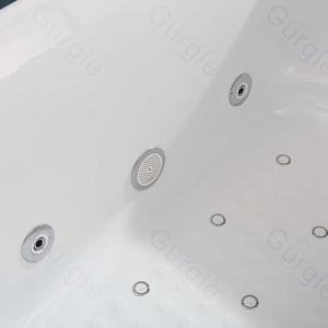 आधुनिक सफेद काले वयस्क 1 2 3 व्यक्ति ऐक्रेलिक फ्रीस्टैंडिंग हाइड्रोथेरेपी एयर जेट बबल अंडाकार ओवरफ्लो मालिश बाथटब - Product Image 5