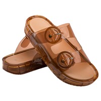 Sandales transparentes en gelée personnalisées OEM pour femmes, à double bride, plateforme, boucle en PVC transparent, pour la plage et les centres de villégiature, vente en gros