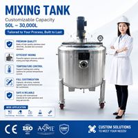 Réservoir de mélange en acier inoxydable 200L 500L 1000L 2000L Réservoir d'homogénéisateur émulsifiant Réservoir de mélange chauffant à la vapeur électrique avec agitateur