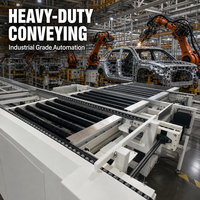 Ligne de production de convoyeurs à rouleaux industriels pour le transfert et l'emballage de pièces en usine de fabrication métallique