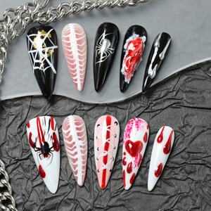 Uñas postizas acrílicas 3D de alta calidad, estilo ataúd/cuadradas, largas, de presión manual, precio de fábrica al por mayor - Product Image 4