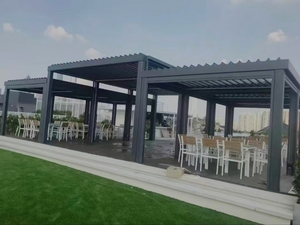 Pérgola Motorizada de Aluminio Ecológica con Control Remoto, <span class=keywords><strong>Kit</strong></span> para Exteriores Resistente al Agua, Diseño Inspirado en la Naturaleza, Colores y Tamaños Personalizables - Product Image 2