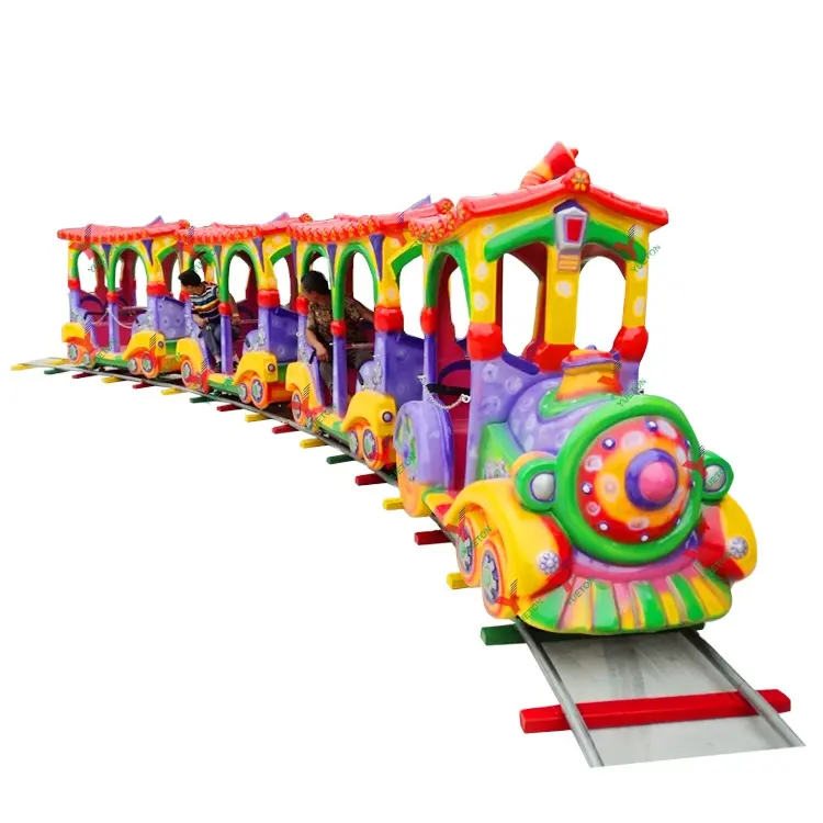 Kiddie Outdoor Shopping Mall Electric Passenger Track Train Amusement Rides Sale