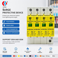 Parafoudre triphasé quatre fils AC SPD 380V 420V 20KA 10KA sur rail DIN pour système de distribution d'énergie, armoire, panneau, boîtier