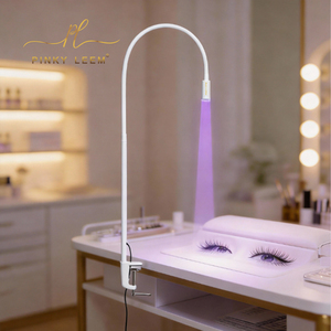 Lampe LED UV portable Pinky Leem 2026 avec logo personnalisé, à clipser sur table, pour extensions de cils, adhésif UV professionnel et fournitures pour cils - Product Image 1
