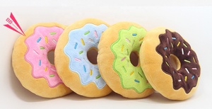 Mainan Anjing Katun Lovely Ahan Hewan Peliharaan, Mainan Anjing Kunyah Suara Quack Donat Cantik - Product Image 2