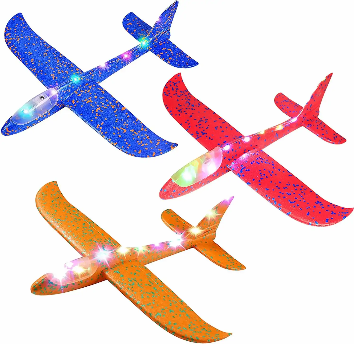 LED ışık Up uçuş modu planör uçakları bebekler için uçan oyuncaklar açık el atma Gliders EPP köpük uçak ile ışık