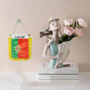 Bandera colgante de Portugal con logotipo personalizado, impresa digitalmente para el espejo retrovisor del coche y decoración del hogar para fines educativos - Product Image 5