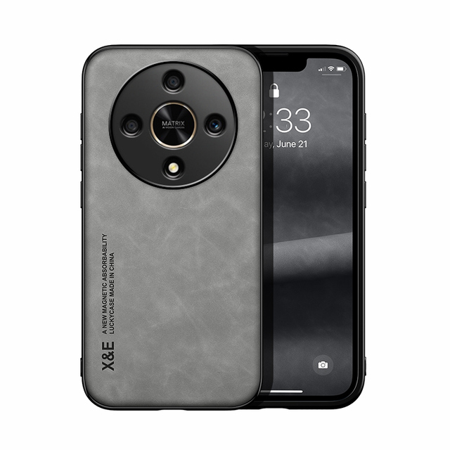 Luxury Leather Case for HUAWEI Honor X9B/X8B/X7B Silky Feel Lens Protective Frosted Leather Car Magnetic Phone case