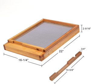 Plaque inférieure de ruche Langstroth en bois imprégnée de cire d'abeille à 100 %, réducteur d'entrée de tiroir, marque Shengxiangmei, garantie 1 an - Product Image 2
