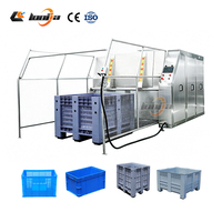 Machine à laver les caisses à poulets, machine à nettoyer les paniers de circulation, machine à nettoyer les cages à volailles avec pulvérisation d'eau alcaline chaude