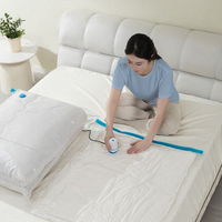 Sacs de compression sous vide classiques plats à 7 fils, multifonctionnels, avec fenêtre transparente, pliables, en matériau PA+PE, pour vêtements, 100x70cm