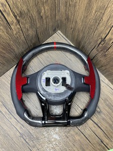Volante Deportivo de Fibra de Carbono Roja con Base Plana, Compatible con Mercedes-Benz <span class=keywords><strong>AMG</strong></span> <span class=keywords><strong>GT</strong></span> <span class=keywords><strong>63s</strong></span> W205 W166 W177 W204 W217 W222 C63 E63 S63 - Product Image 6