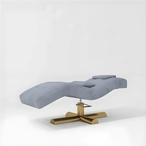 Table de soin des cils et sourcils avec appui-tête incurvé, matelas surmatelas et chaise de salon de beauté - Product Image 5