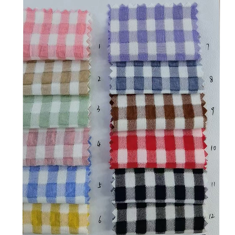 Новинка 2021, стильная текстурная ткань из хлопка/полиэстера seersucker, креп-ткань для рубашек