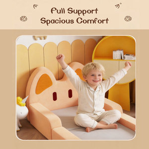 Canapé-lit pour enfants mignon en forme de chat, convertible 2 en 1, pour chambre à coucher et salle de jeux - Product Image 2