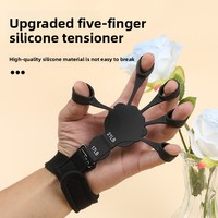 Estirador de Dedos Ajustable, Fortalecedor de Agarre de Mano, Ejercitador de Dedos de Silicona, Entrenamiento de Fuerza, Rehabilitación, Escalada, Guitarra