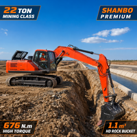 Excavatrice sur chenilles de 22 tonnes avec grande benne, EURO V, fournisseur officiel