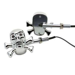 Indicador de señal de giro de motocicleta de calavera plateada luz LED modificada indicador de señal de giro de motocicleta - Product Image 4