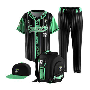 Seri penuh kustom topi tim pakaian olahraga klasik bergaris Jersey bisbol dan seragam Softball seragam bisbol Set - Product Image 1