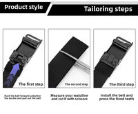 Ceinture tactique en nylon élastique pour usine, en toile résistante et confortable, pour le travail, l'uniforme et l'entraînement, avec boucle automatique en alliage