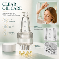 Nouveau design – Peigne applicateur de massage à bille en silicone pour huiles essentielles et médicaments – Applicateur d'huile capillaire pour cuir chevelu