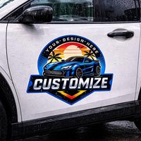 Autocollant de porte de véhicule en vinyle PVC avec logo personnalisé, imperméable, durable, pour extérieur, voiture, camion, SUV, fourgonnette, vitre, signalisation de véhicule, échantillon gratuit