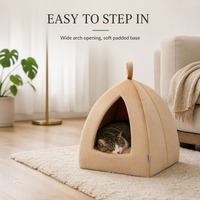Lit pour petits animaux, maison-caverne, nid pour animaux de compagnie lavable avec coussin amovible pour chat et chien, intérieur