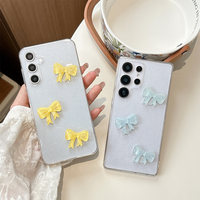 Coque de téléphone transparente style coréen avec nœud pour Samsung S26 S25 Ultra S24 Plus S23 FE S22 – Housse transparente