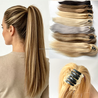 Queue de cheval 100% naturelle en cheveux humains, Extensions de cheveux naturels, Extensions à clipser, Vente en gros par fabricant