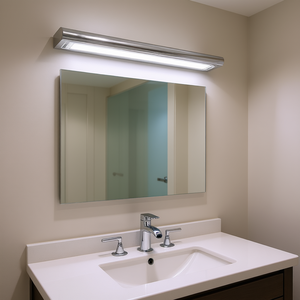 Luminaire LED moderne chromé pour miroir de salle de bain, lumière du jour 5000K, montage mural, interrupteur tactile, intensité réglable - Product Image 2