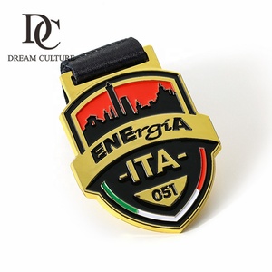 Promotion de la médaille du club de sport chinois, trophée en métal plaqué or personnalisé, médaille et plaques - Product Image 2