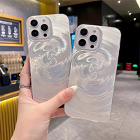 Coque de téléphone élégante et minimaliste à motif tourbillon, protection antichoc à grande ouverture pour iPhone 14, 15, 16, 17 Pro Max