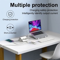 Station de charge USB 6 ports 35W PD20W+15W, support de téléphone de bureau 3C3A, câble de charge rapide USB-C, prise US, ETL ignifuge 5V/3A