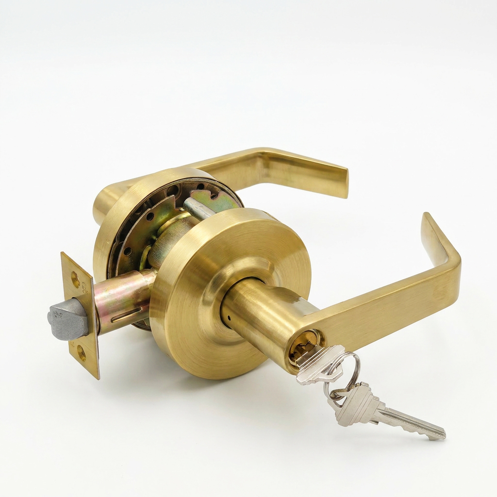 Heavy Duty Durable Satin Stainless Steel Commercial Grade Industrial Door Handle Anti-Theft SC 6 Pin Key Protective Lever Lock · image 6