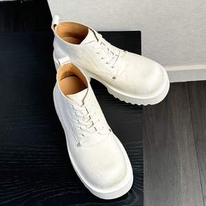 Stivali Casual da Passeggio per Autunno e Inverno, Stivali con Tacco Alto in Stile Derby Britannico, Stivali in Pelle Bianca con Pelliccia per <span class=keywords><strong>Uomo</strong></span> - Product Image 2