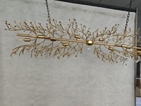 Lámpara Colgante Moderna de Cristal para Comedor, Sala de Estar o Villa, Estilo Fiore, de Hierro Forjado, Altura Ajustable, Personalizable
